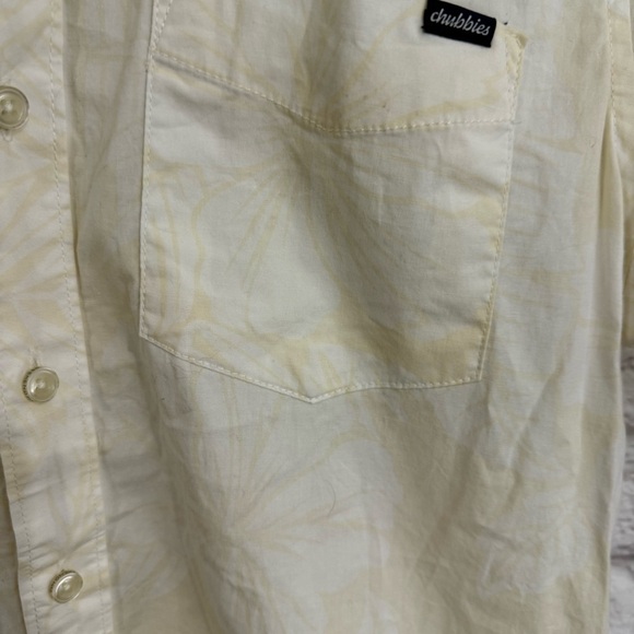 Chubbies The Grayt Escape Short Sleeve Button Down shirt yellow hawaiin mens S - Picture 5 of 7